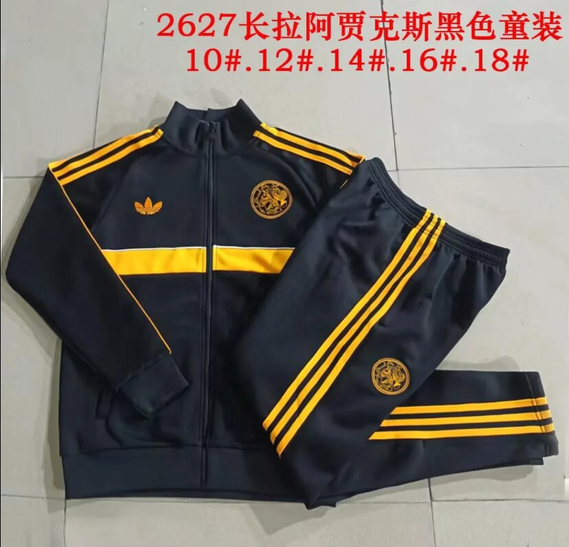 Kids Ajax 26/27 Tracksuit - Black/Yellow
